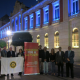 El Club Rotario de Ciudad Real ilumina el Palacio de la Diputación provincial con los colores de la polio en el día mundial contra esta enfermedad