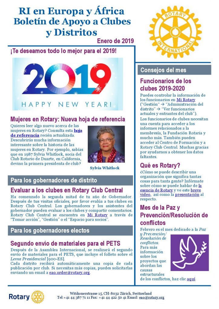 CDS Newsletter 2019 Enero 2019