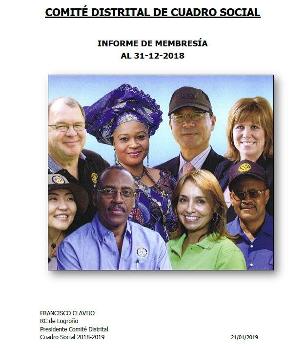 Informe de membresía - Comité Distrital de Cuadro Social